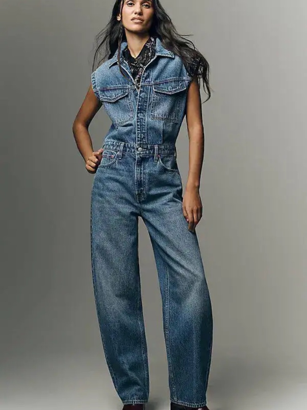 Anthropologie Pistola Ace Sleeveless Barrel-Leg Jumpsuit in Fairview nwt size M